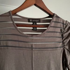 INC Tee Shirt, mushroom green/brown, petite small
